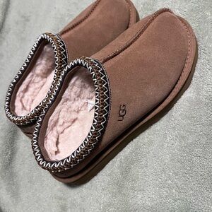 UGG Tan Suede Slippers with Soft Lining